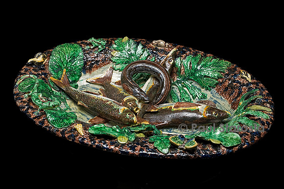 Plat ovale aux poissons - V. Barbizet