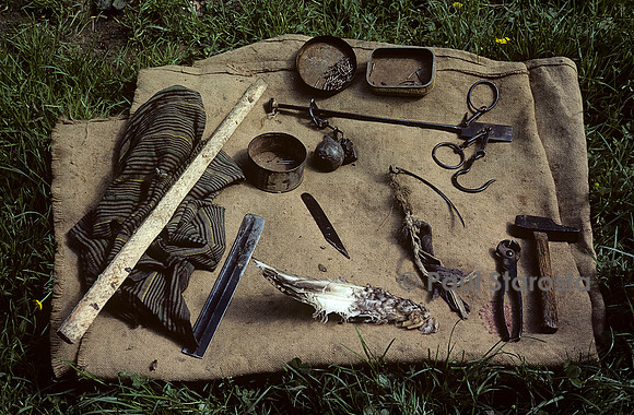 Accessoires traditionnels d'un apiculteur