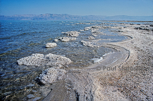 Dépôt de sel au bord de la Mer Morte