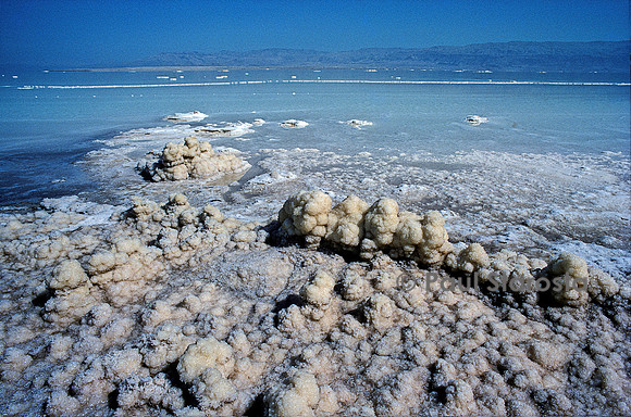 Dépôt de sel au bord de la Mer Morte