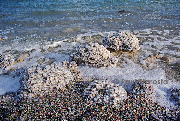 Dépôt de sel au bord de la Mer Morte