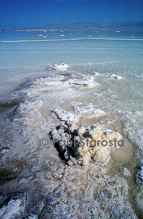 Dépôt de sel au bord de la Mer Morte