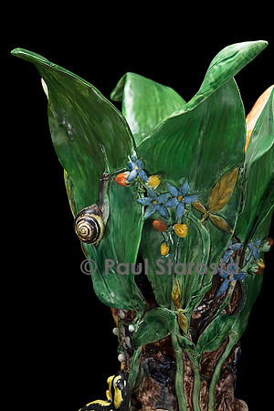Paire de Vases en forme de feuilles - Charles-Jean Avisseau