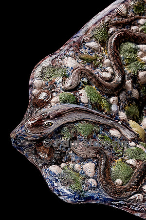 Grand bassin rustique en forme de nacelle. Bernard Palissy