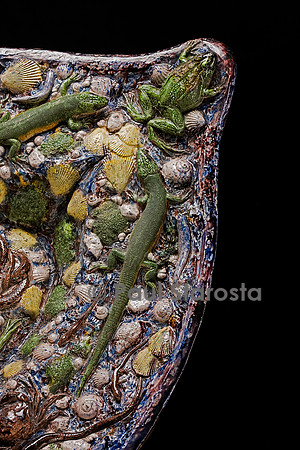 Grand bassin rustique en forme de nacelle. Bernard Palissy