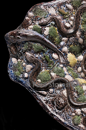 Grand bassin rustique en forme de nacelle. Bernard Palissy